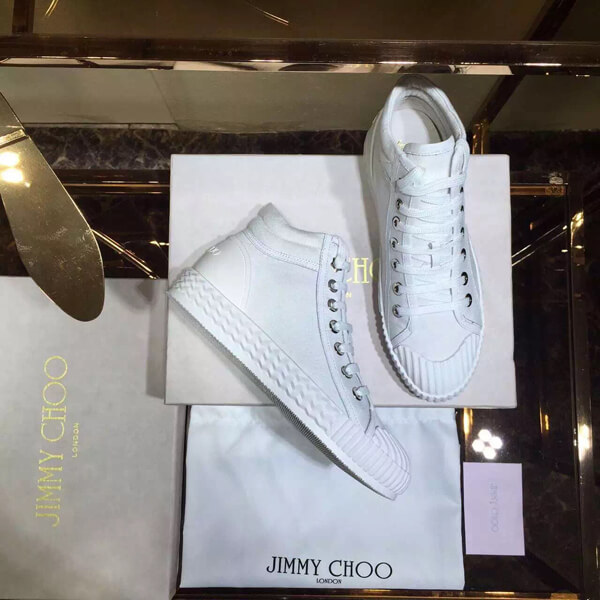 【2017新作】jimmy choo ジミーチュウスーパーコピー ★BERLIN ★スニーカー★ホワイト ハイカットスニーカ